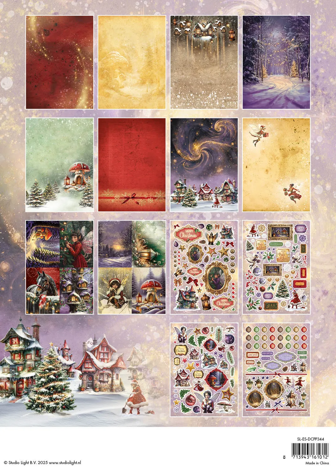 Studio Light Essentials Die-cut Paper Pad Fairy Christmas A4 28 Blatt