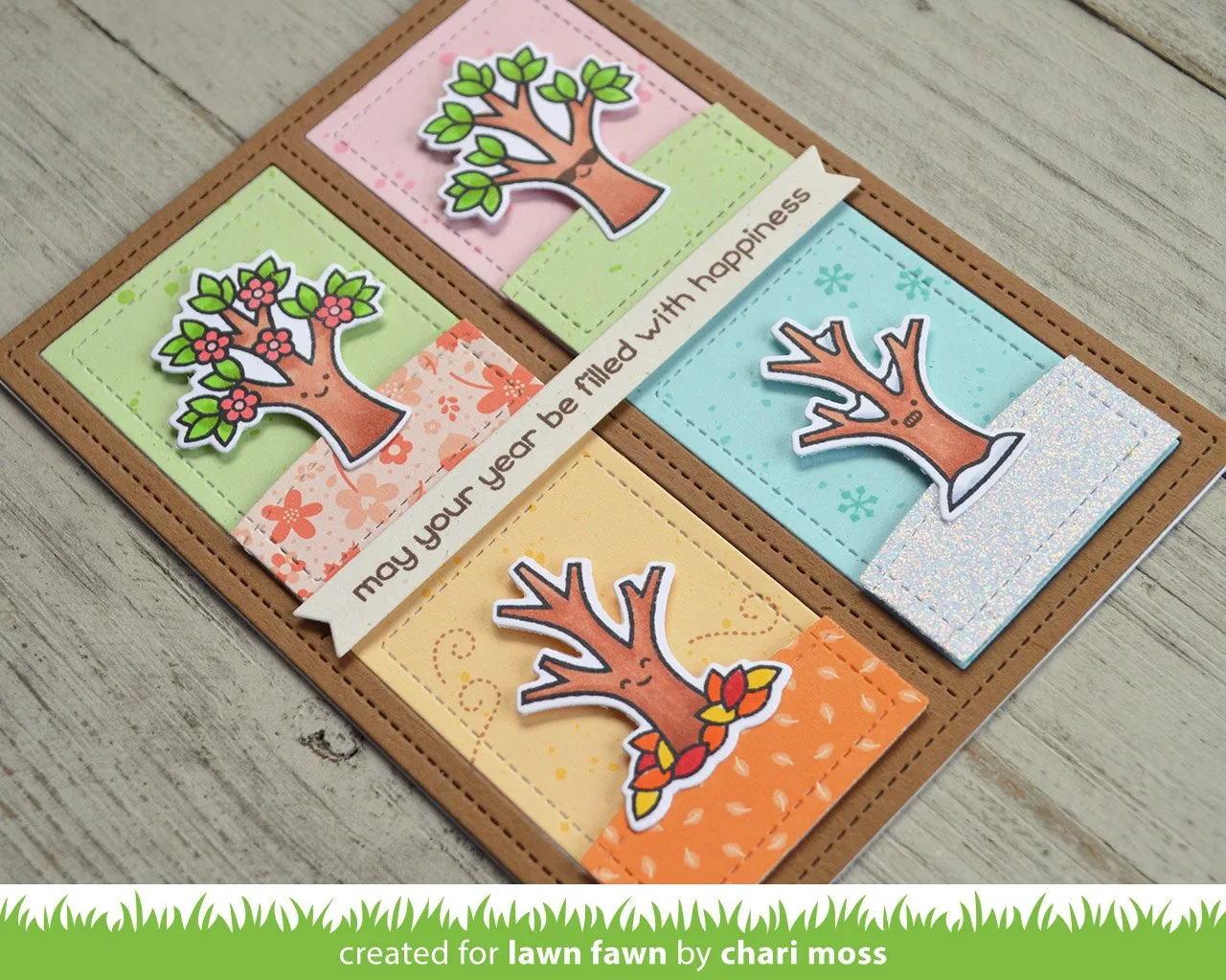 Lawn Fawn Tree Before 'n Afters LF2018 Clear Stamps 4 Jahreszeiten