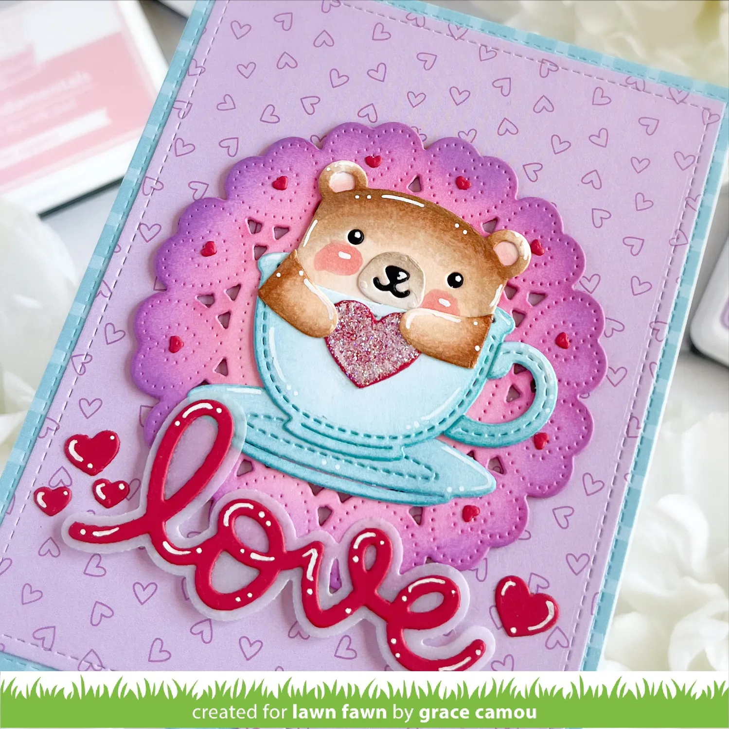 Lawn Fawn Doily Hearts Stanzschablone 8,6 cm Spitze