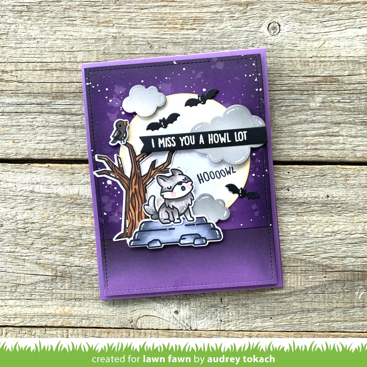 Lawn Fawn Wild Wolves Stempelset Wölfe Winter Halloween