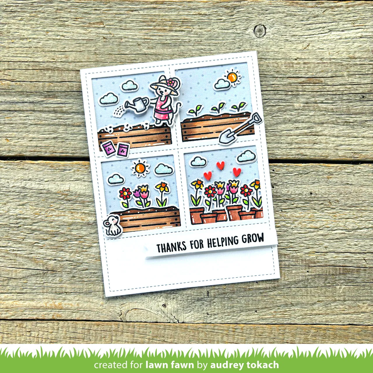Lawn Fawn Garden Mouse LF3364 Clear Stamps Garten Maus