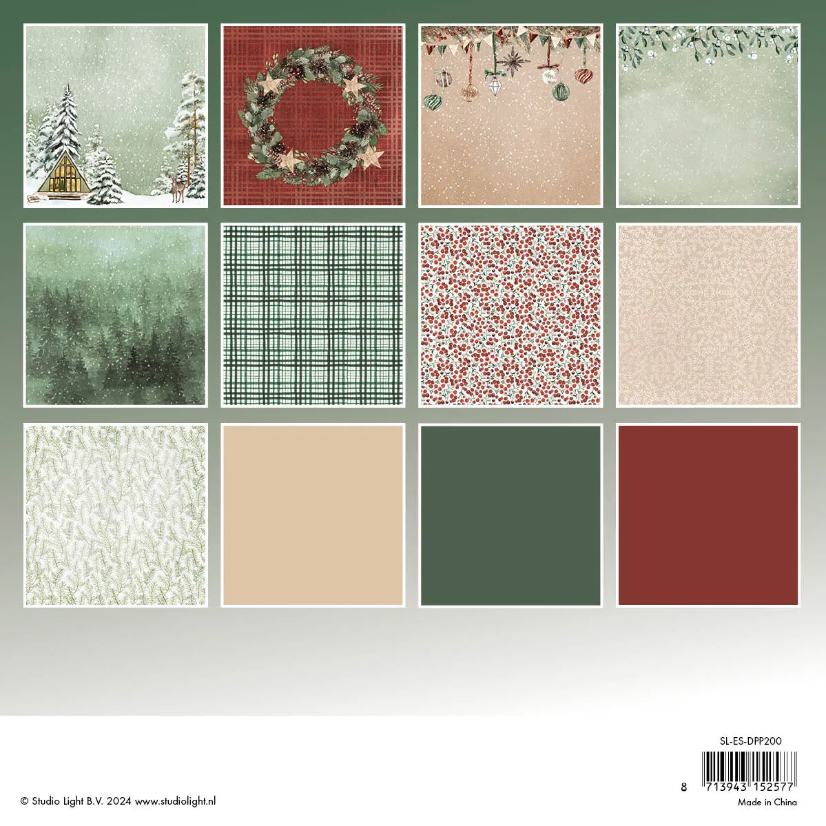 StudioLight Essentials Festive Forest Designpapier 20,3x20,3 cm