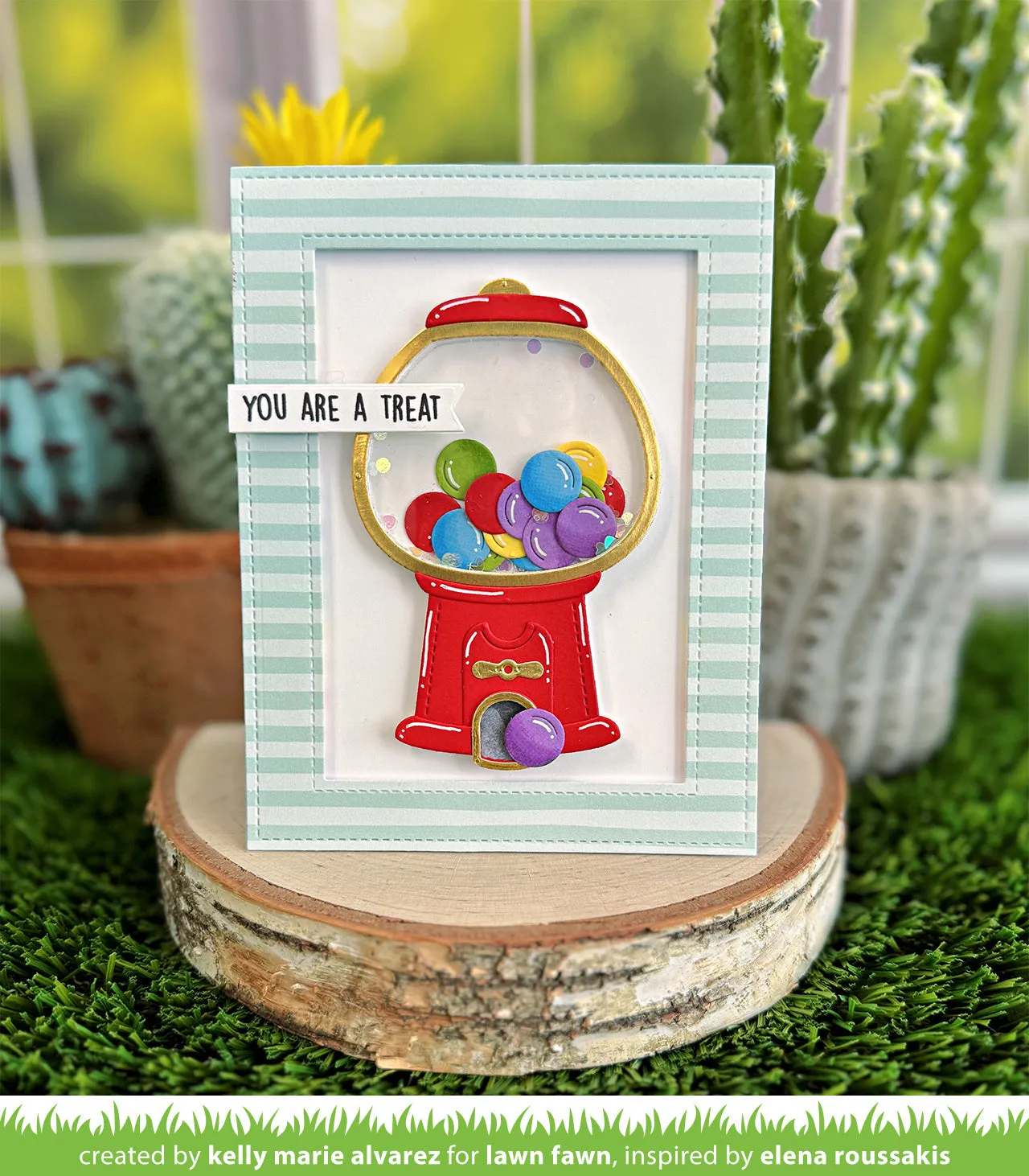 Lawn Fawn Lawn Cuts Build-A-Gumball Machine Stanzen 14-teilig Shaker