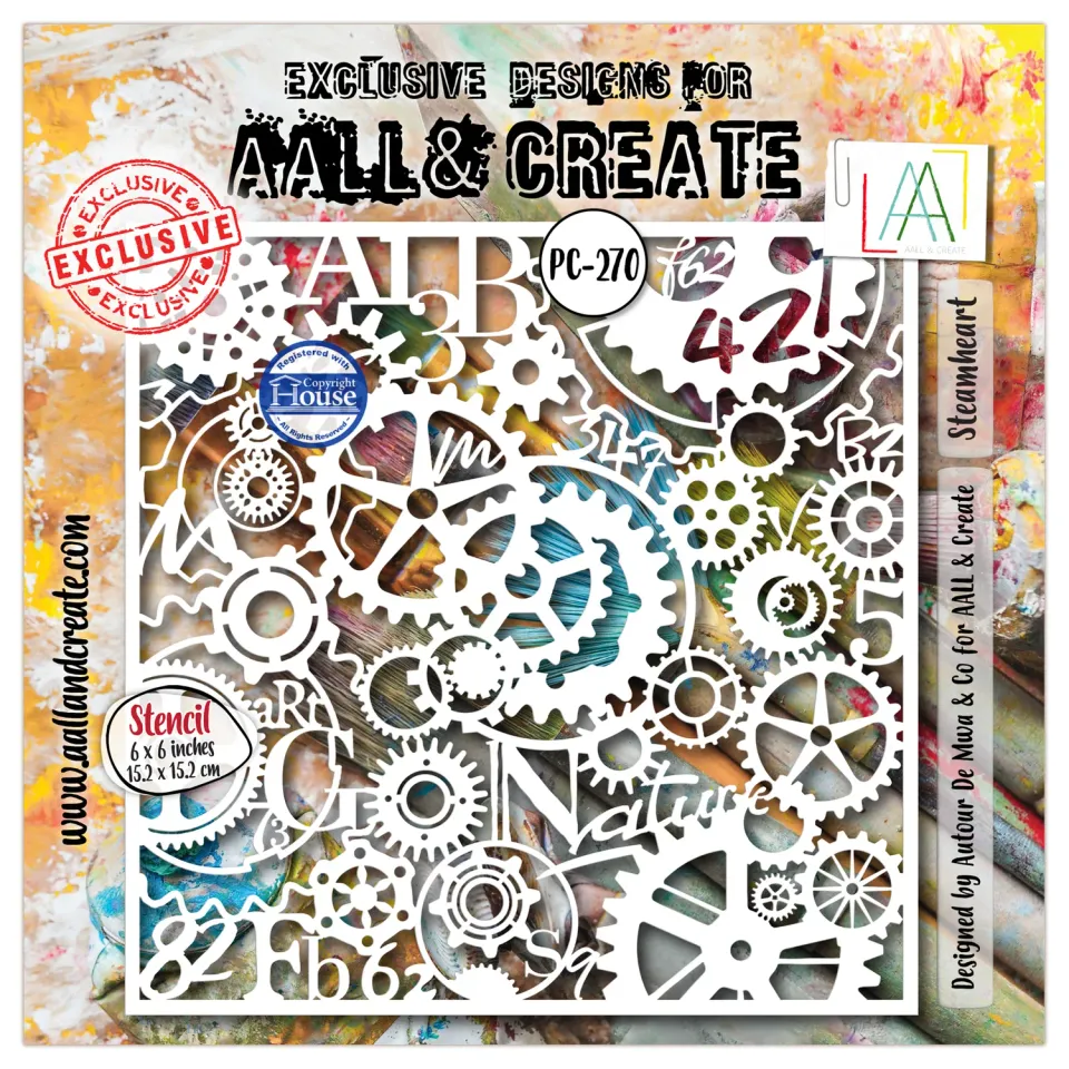 AALL and Create PC-270 Steamheart Schablone 15x15 cm Mylar