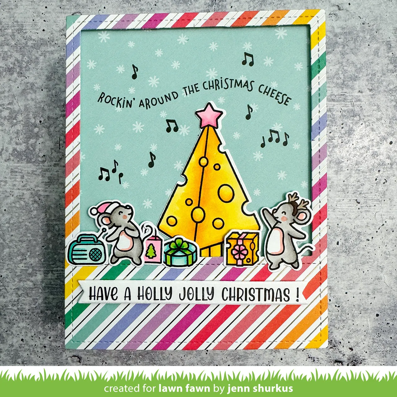 Lawn Fawn Cheesy Christmas Add-On Stempel LF3502 Mäuse