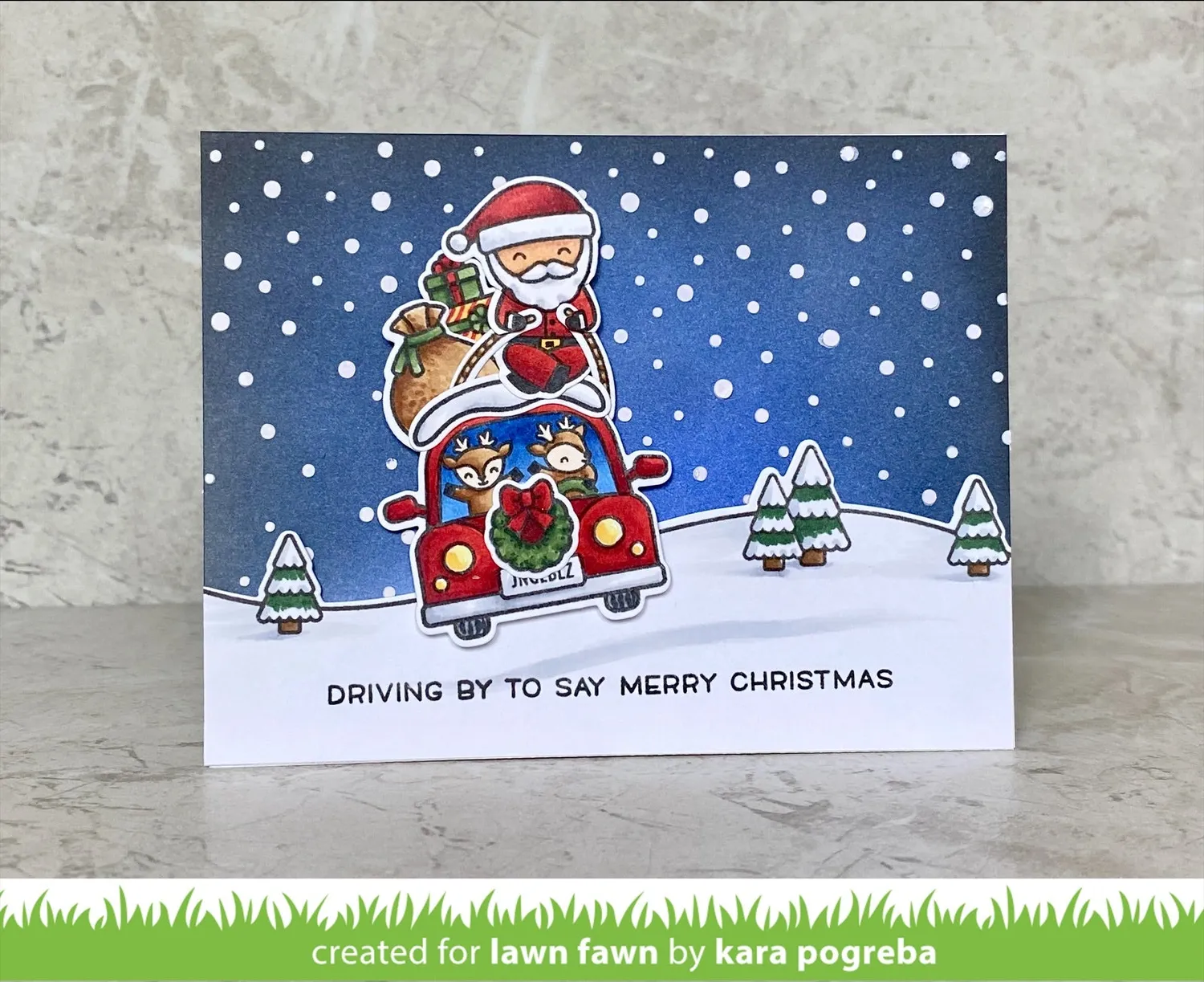 Lawn Fawn Snowy Sky Schablone Schnee 15x15 cm