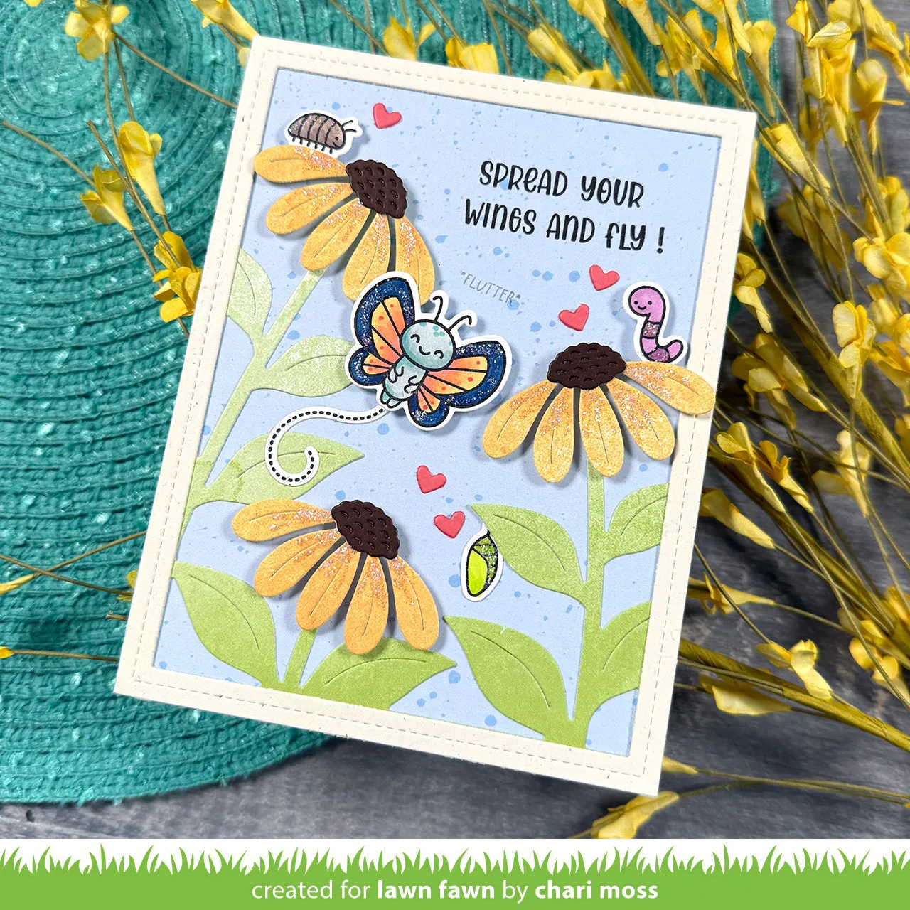 Lawn Fawn Big Blossom Backdrop Portrait LF4051 Stanzen Blumen