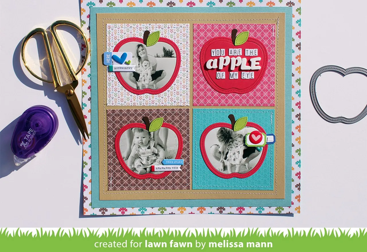 Lawn Fawn Lawn Cuts Stitched Apple Frames Stanzschablonen