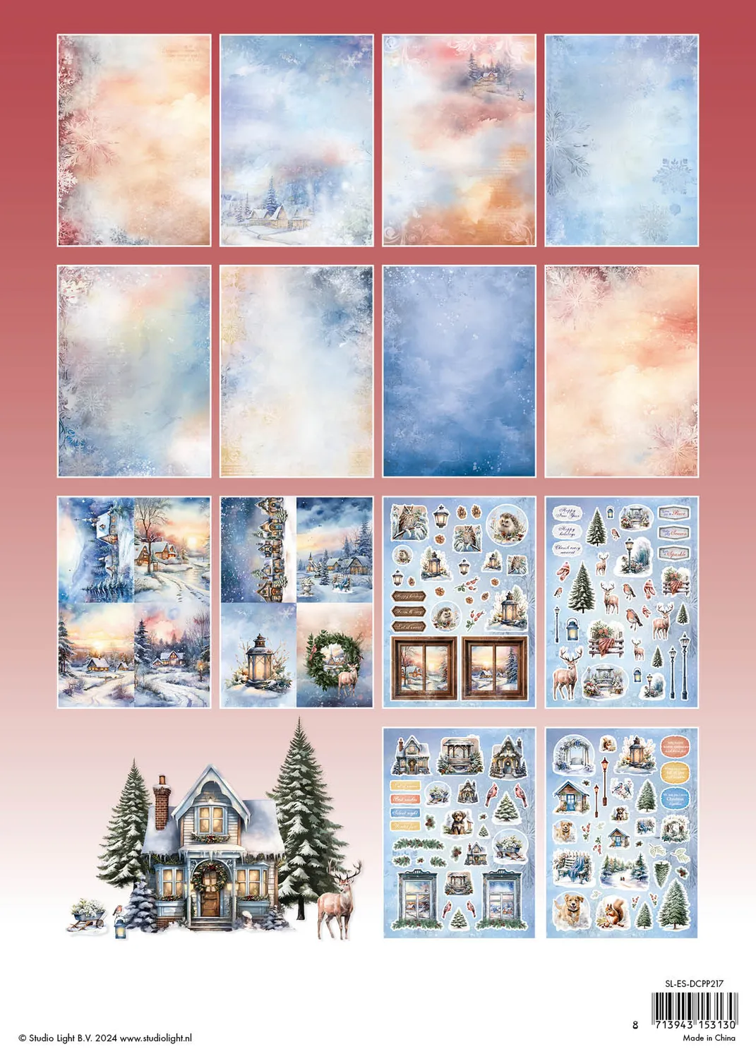 StudioLight Essentials Dreamy Christmas Die-Cut Papierblock A4 Weihnachten