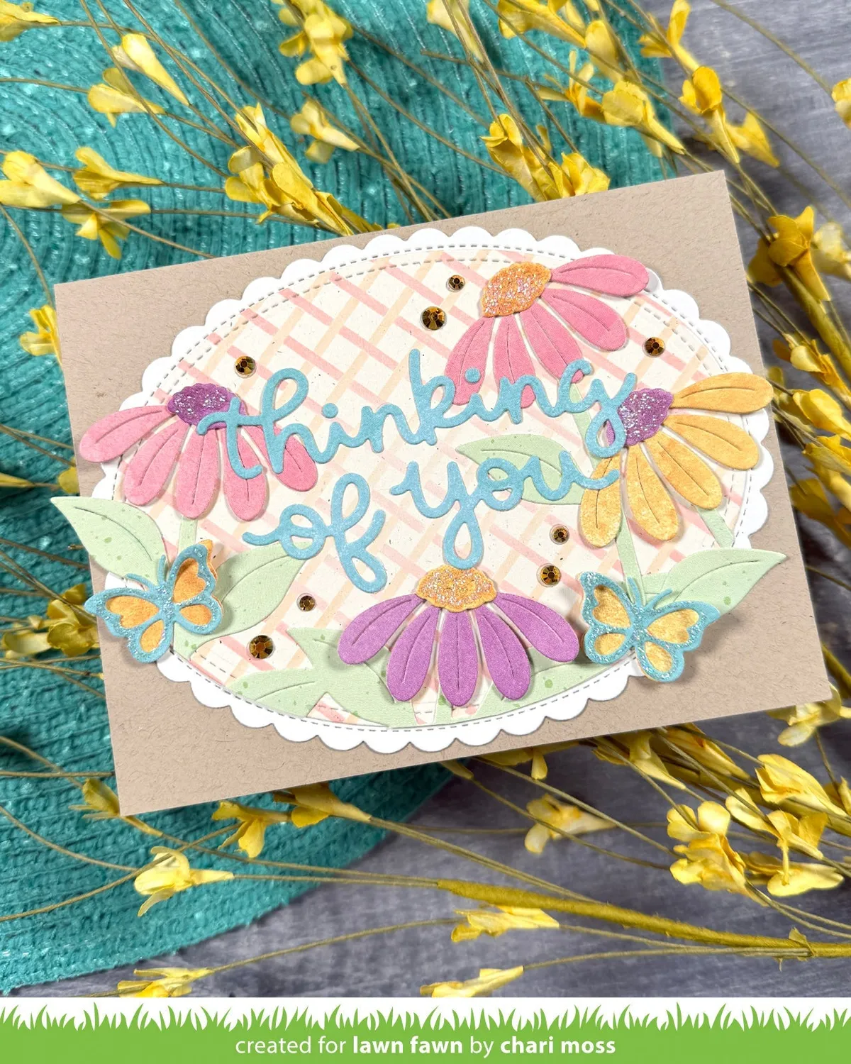 Lawn Fawn Scripty Thinking of You Stanze Schriftzug 9x4cm