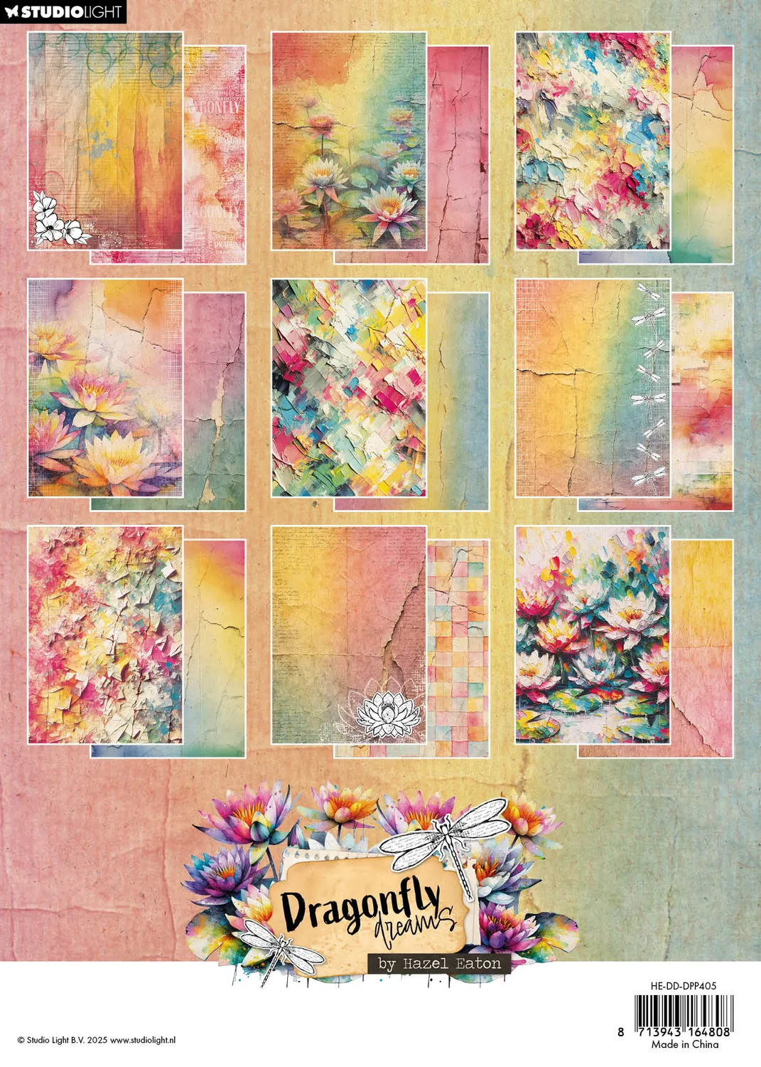 Hazel Eaton Dragonfly Dreams Designpapier A4 36 Blatt Hintergrund