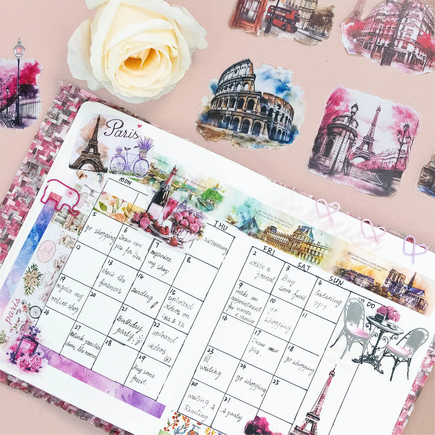 Ieebee Travel Around World PET Sticker 30 Stück Paris
