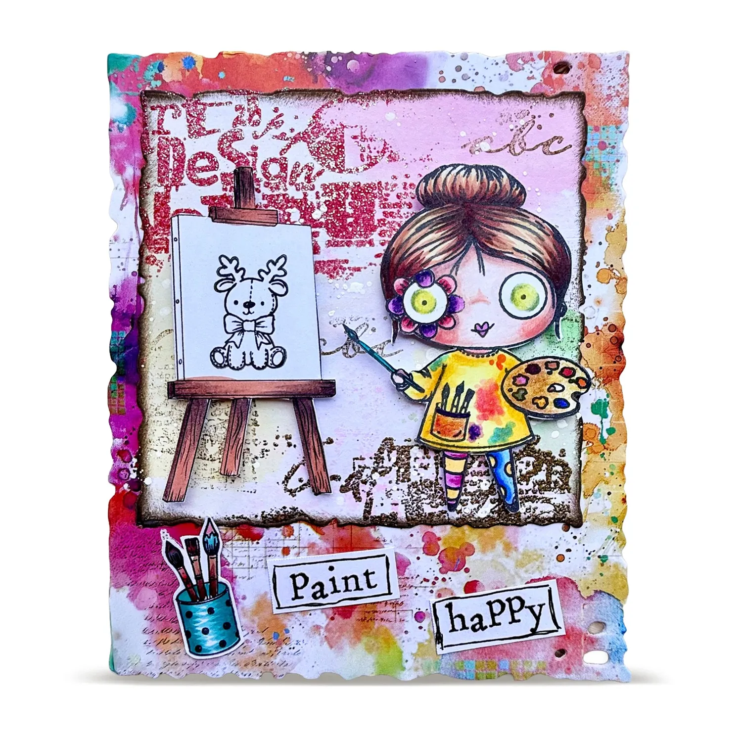 AALL and Create TP-1500 Paint Happy Stempelset A7 4 Motive bunt