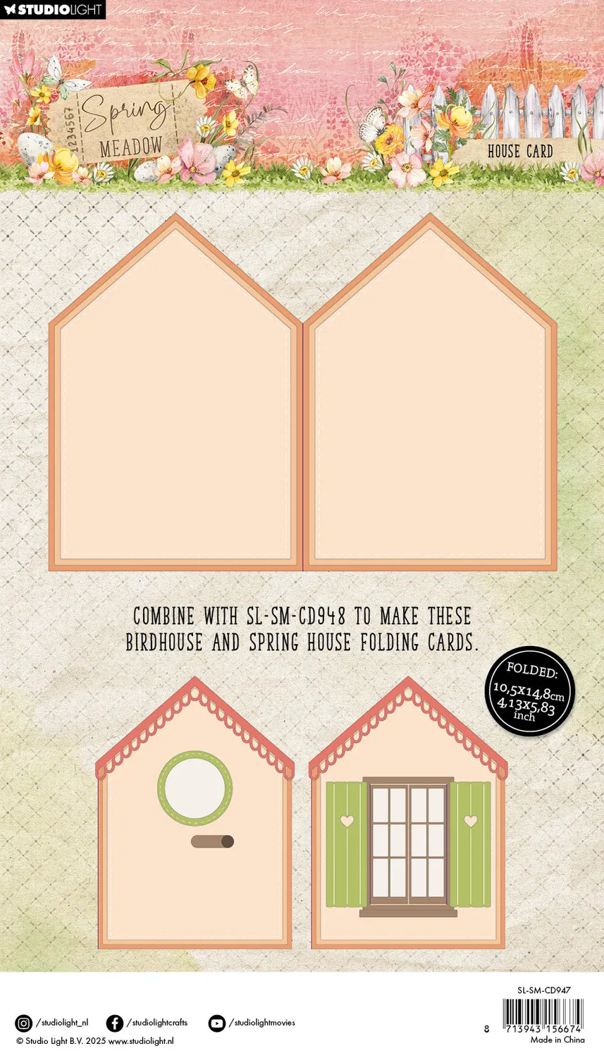 StudioLight Spring Meadow House Card Stanzschablone Haus