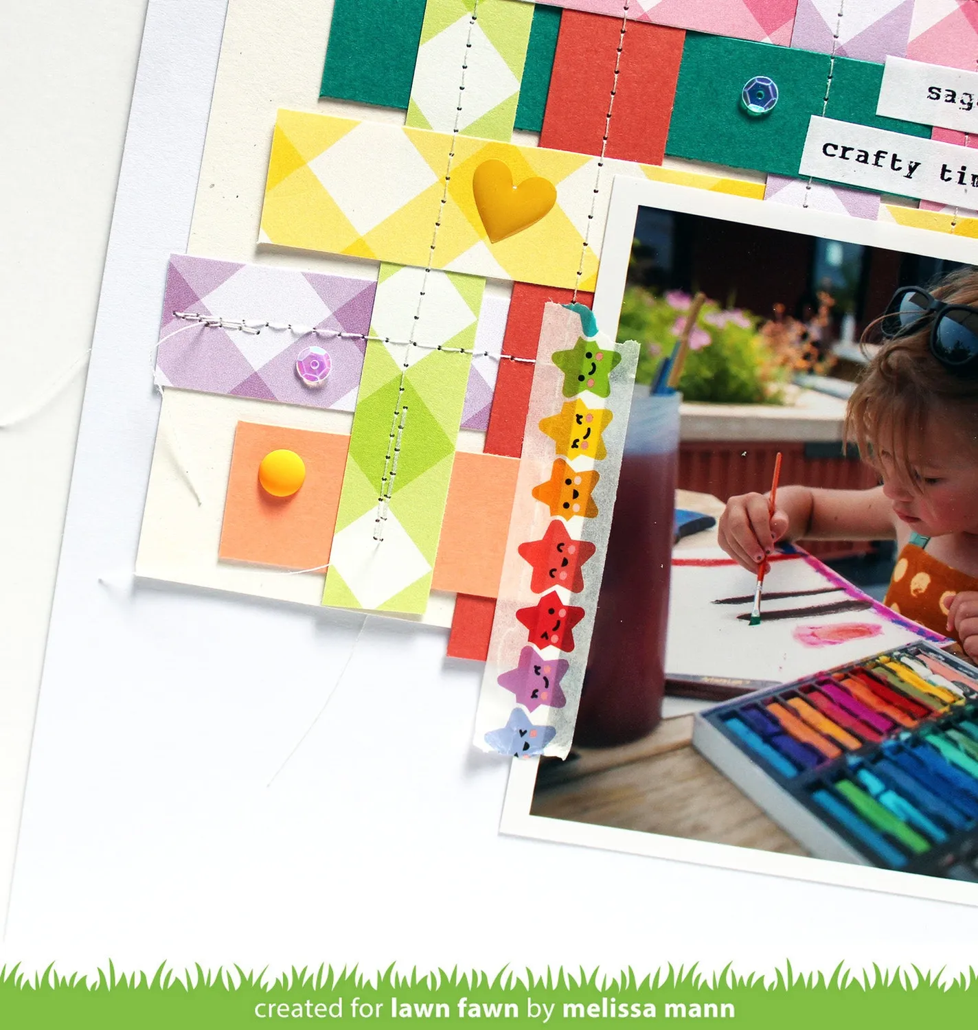 Lawn Fawn Giddy Gingham Papier 30x30cm 12 Blatt