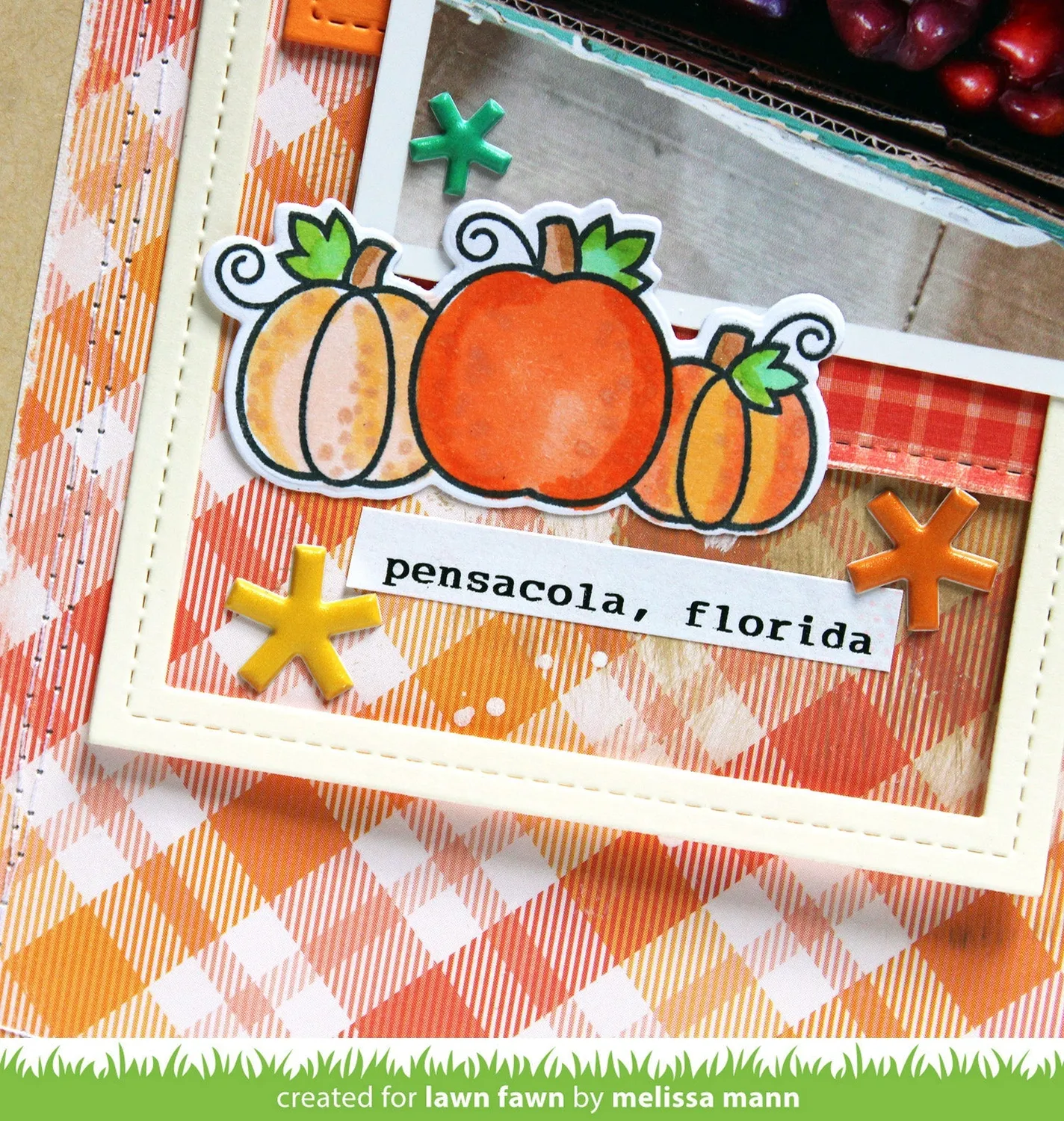 Lawn Fawn Pumpkin Spice Designpapier 12x12 Herbst Karo