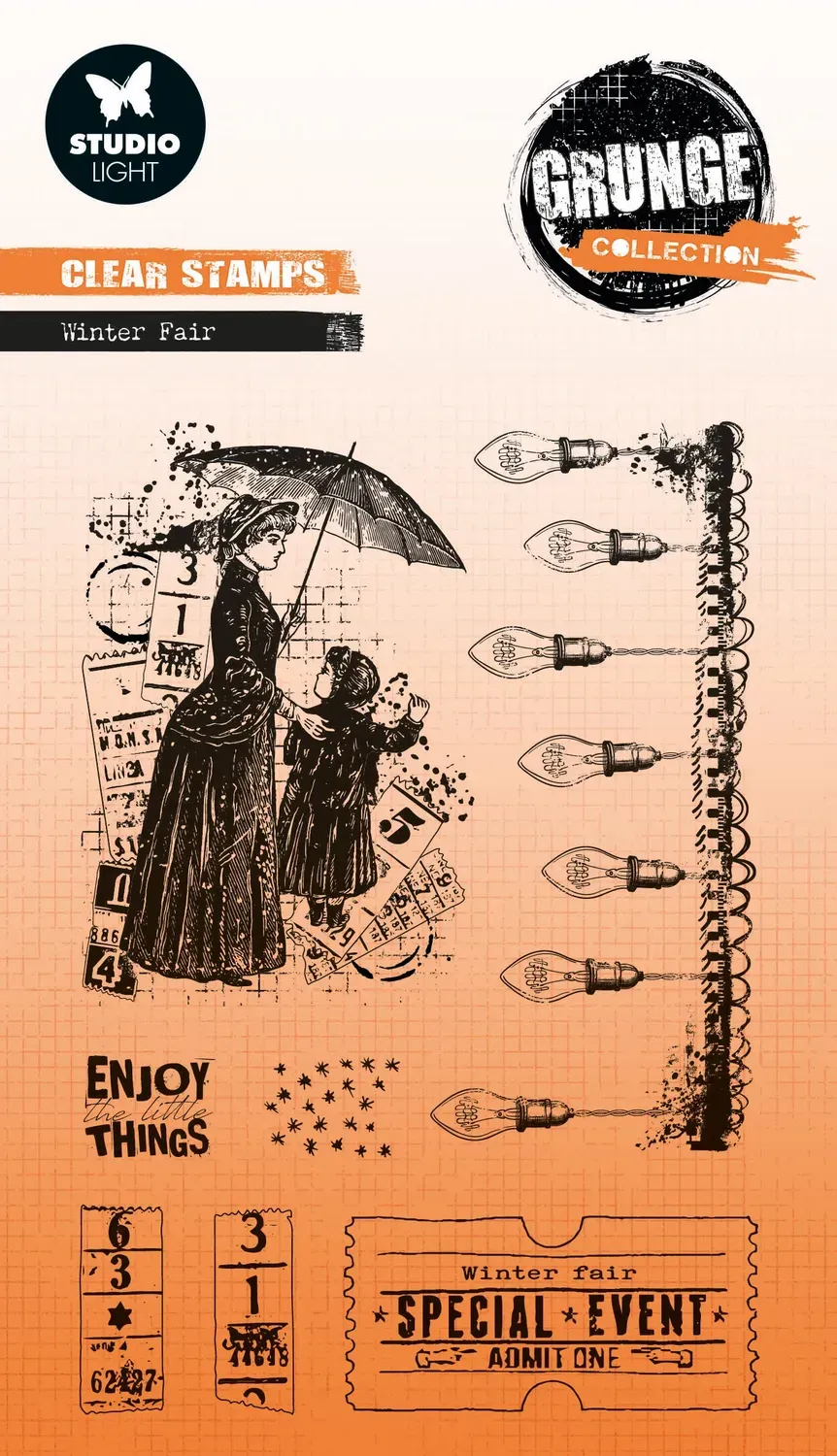 StudioLight Grunge Clear Stamp Winter Fair 93x136mm