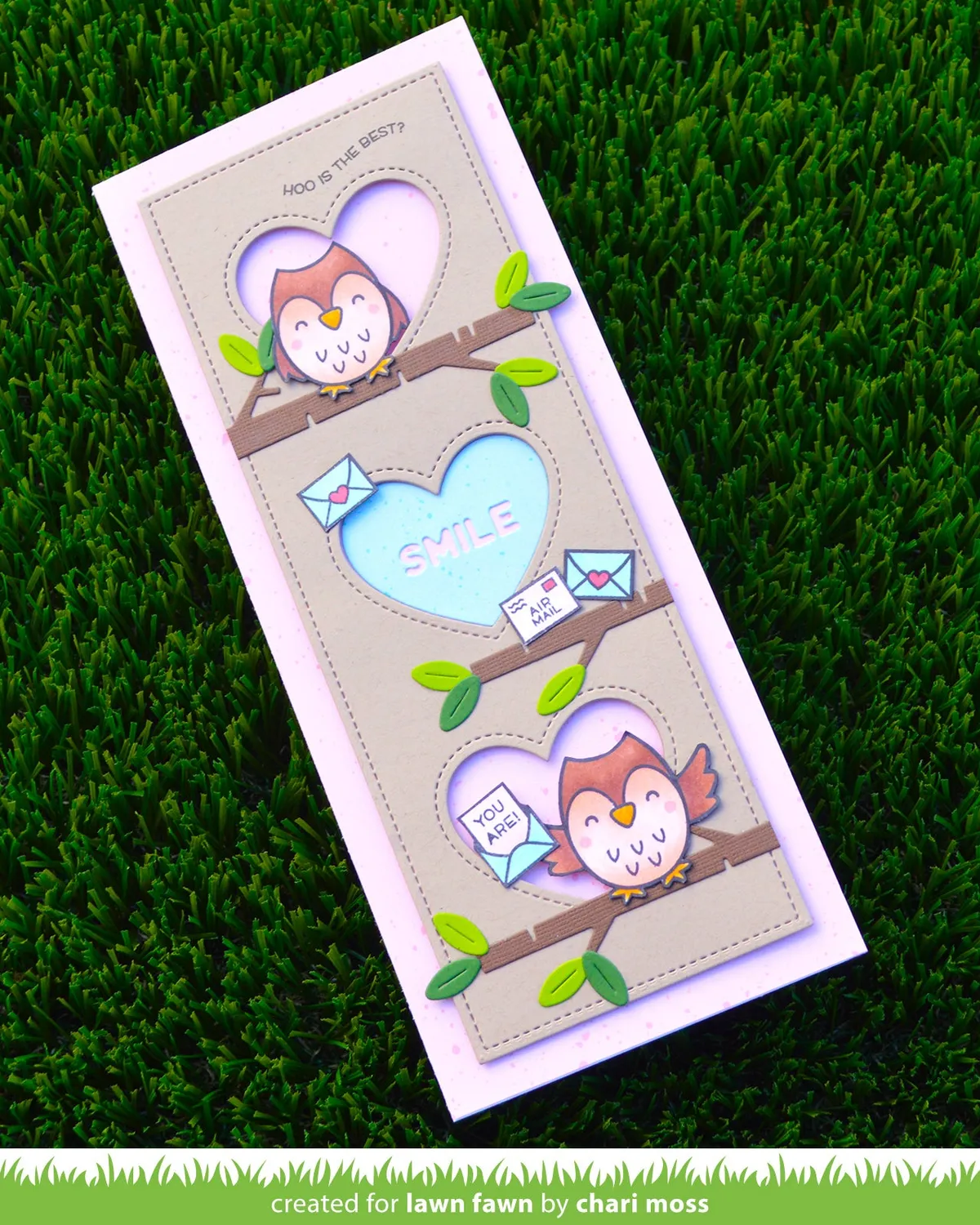 Lawn Fawn Scalloped Slimline with Hearts Stanze Portrait