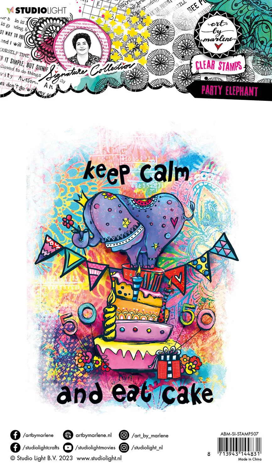 Art by Marlene Signature Party Elephant Clear Stempel