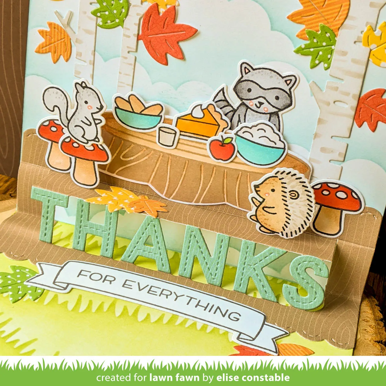 Lawn Fawn Pop-Up Thanks Stanzschablone Danke interaktiv
