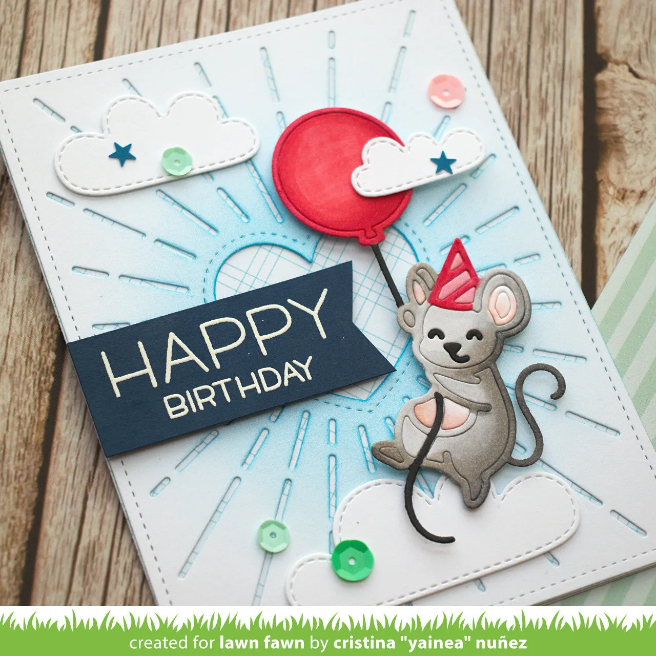 Lawn Fawn Party Mouse LF3732 Stanzschablone Maus 3-tlg.