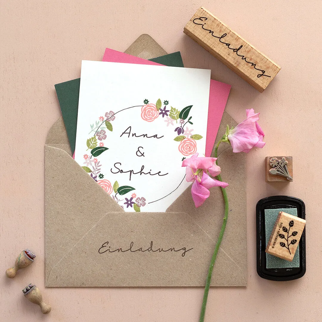 Perlenfischer Einladung 3 Stempel für Hochzeitseinladung
