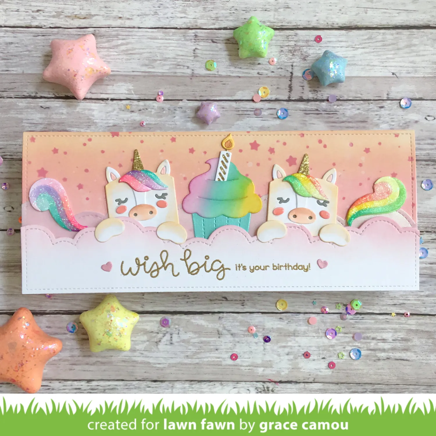 Lawn Fawn Tiny Gift Box Unicorn LF2173 Stanzschablonen Set