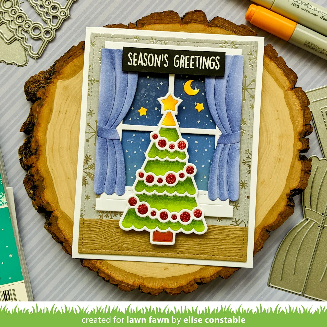 Lawn Fawn Jolly Christmas Tree LF2700 Stanzschablone