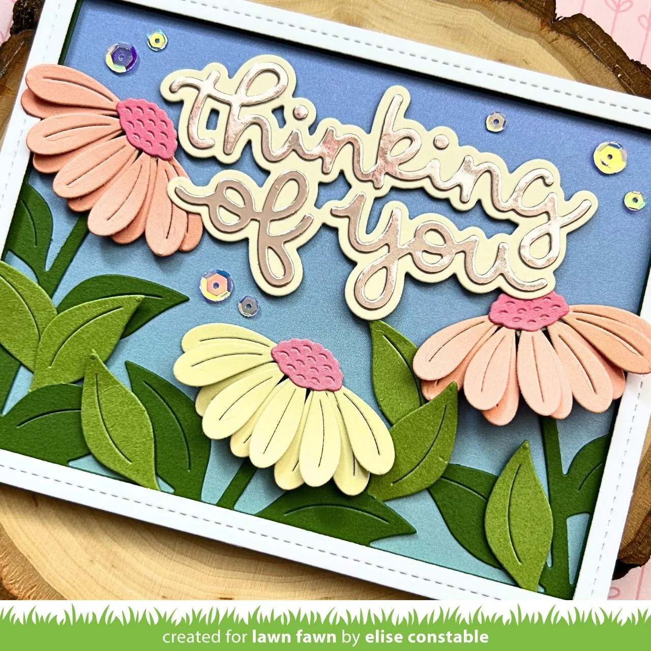 Lawn Fawn Lawn Cuts Scripty Thinking of You Stanze Outline