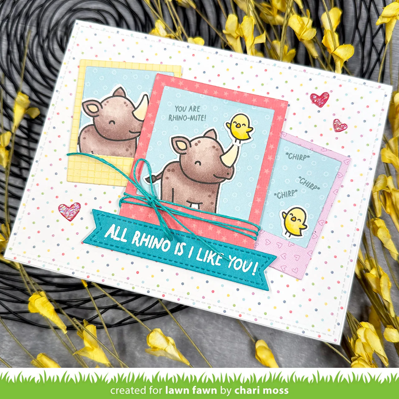 Lawn Fawn Rhino-mite Clear Stamps Nashorn Mini
