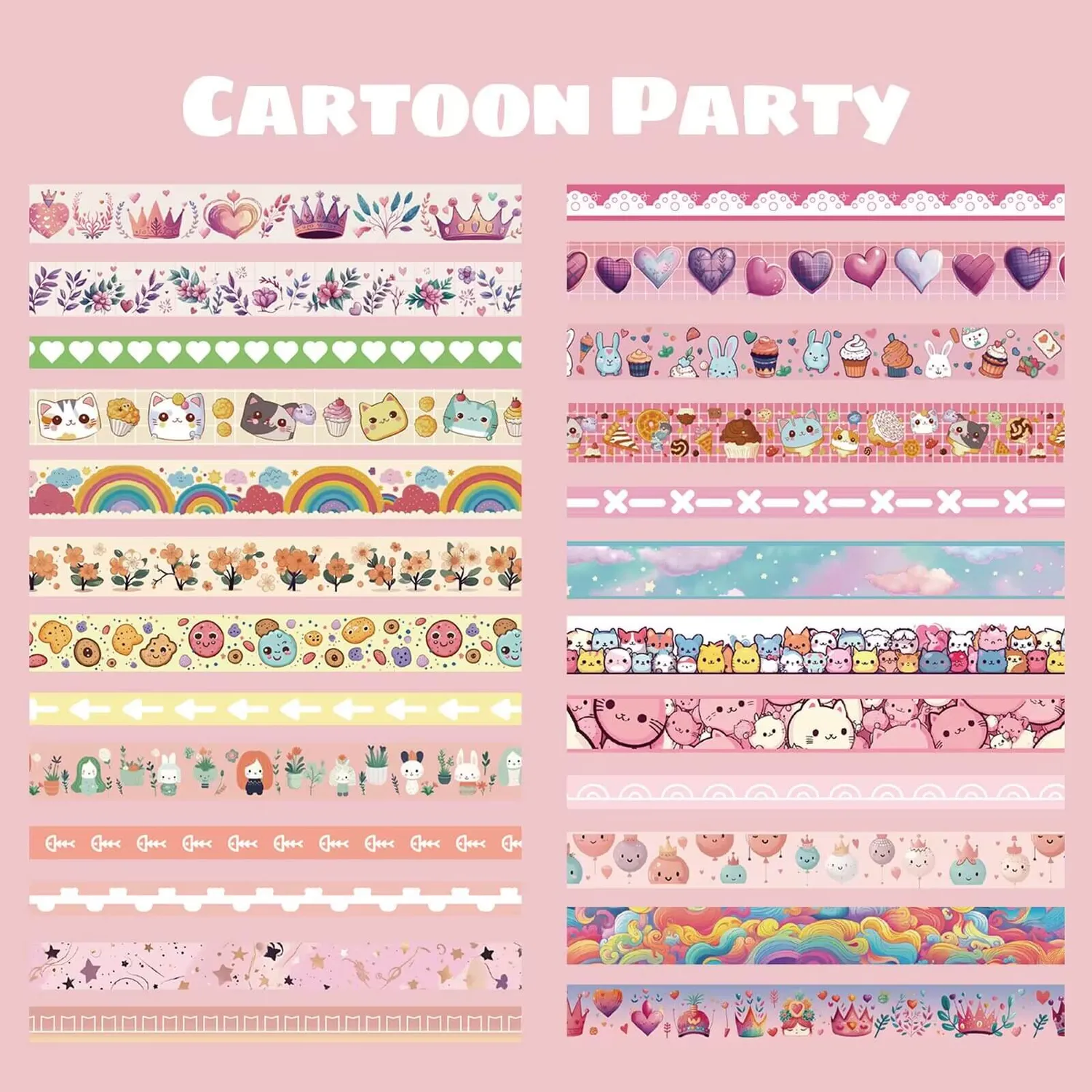 Ieebee Cartoon Party Washi Tape Set 50 Rollen Holografisch