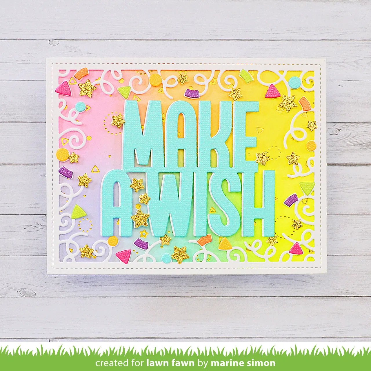 Lawn Fawn Lawn Cuts Let's Celebrate Backdrop Stanze Konfetti