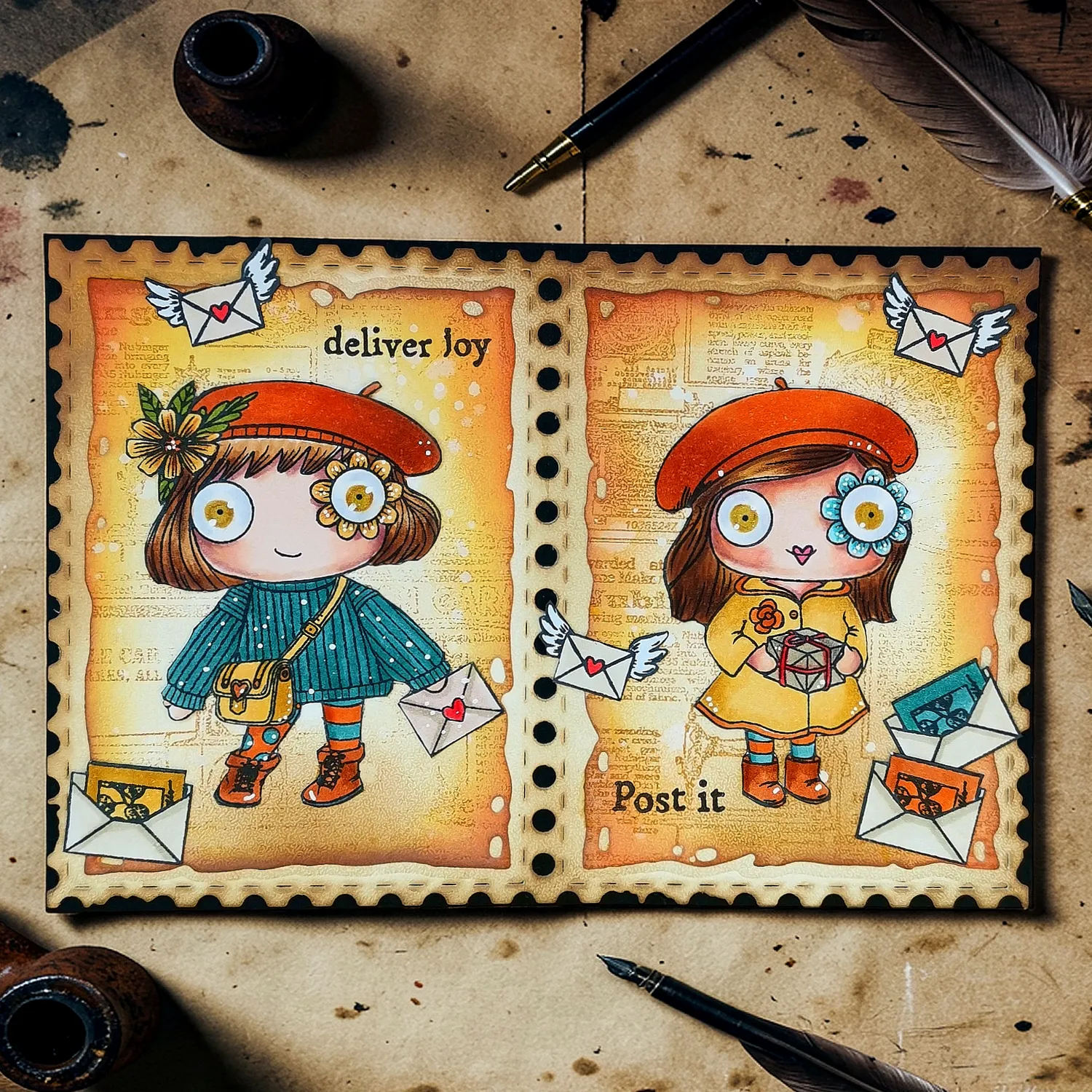 AALL and Create Janet Klein Post & Ink Stempelset 6er Bundle Figuren