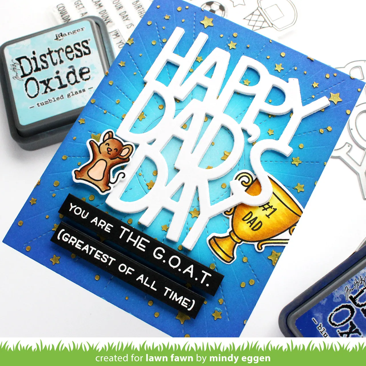 Lawn Fawn Lawn Cuts Giant Happy Dad's Day Stanzschablone