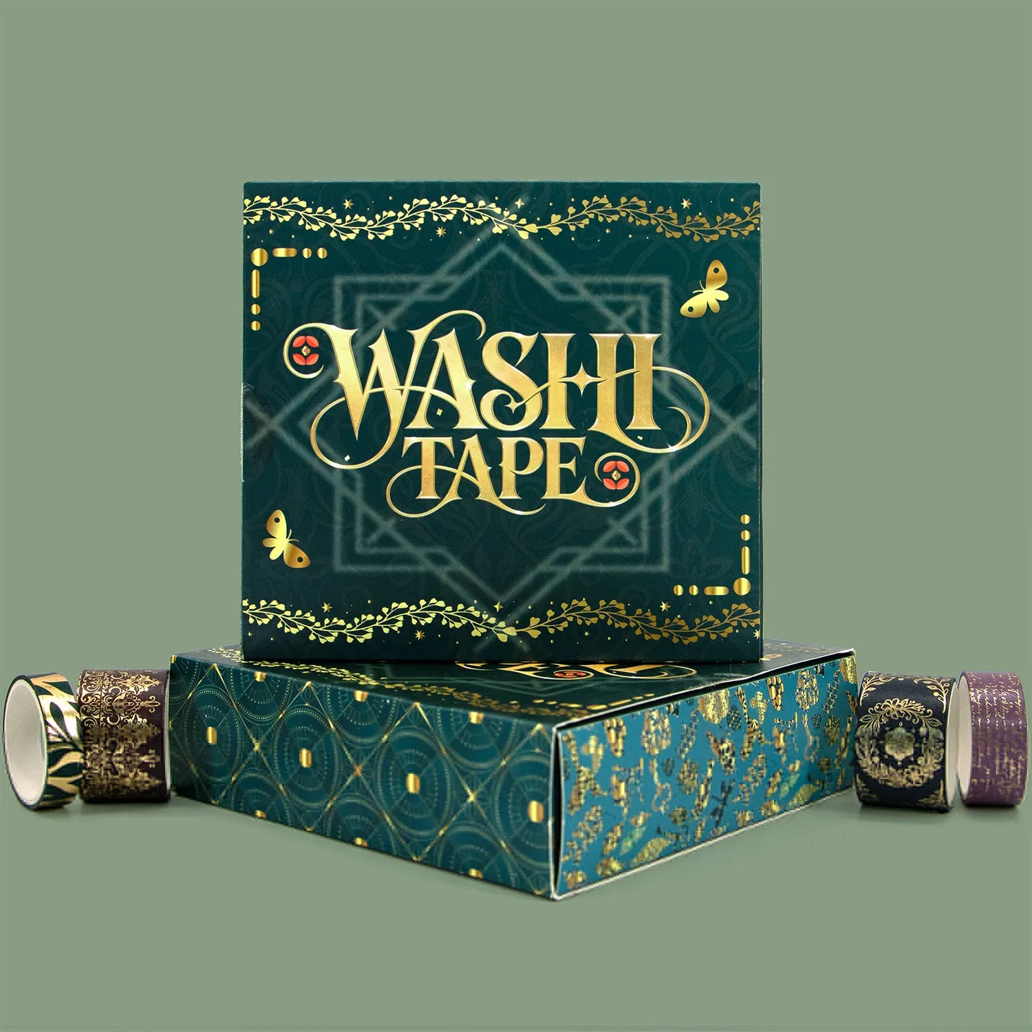 Ieebee Dark Academia Washi Tape Set 24 Rollen Goldfolie Barock