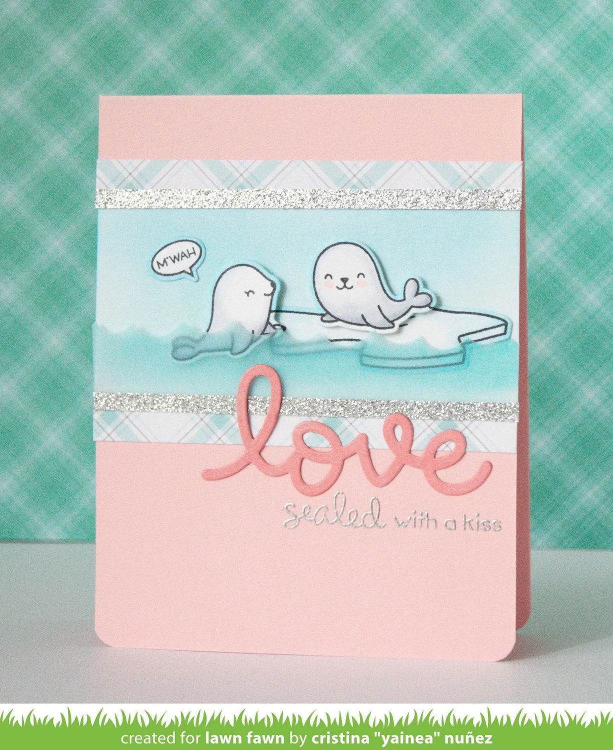 Lawn Fawn Sealed with a Kiss Stempelset Mini Robben