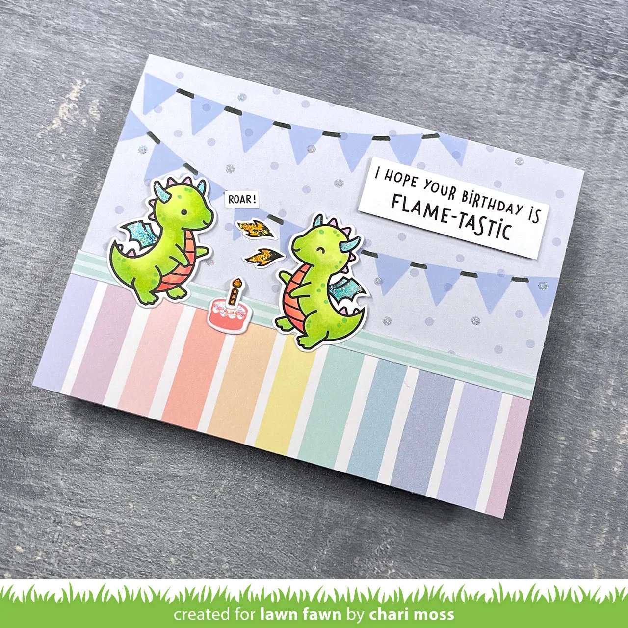 Lawn Fawn Bunting Background Stencils Schablonen 2-teilig