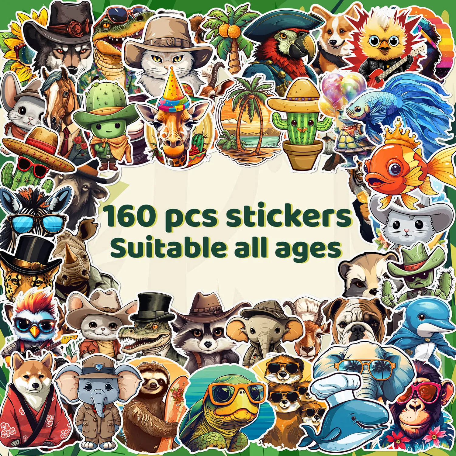 Ieebee Jungle Adventure Sticker Set 160 Stk. wasserfest