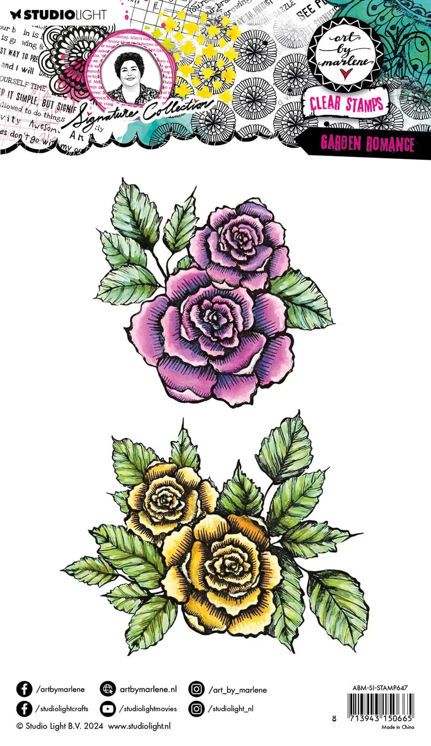 StudioLight Art by Marlene Garden Romance Clear Stamp Stempel