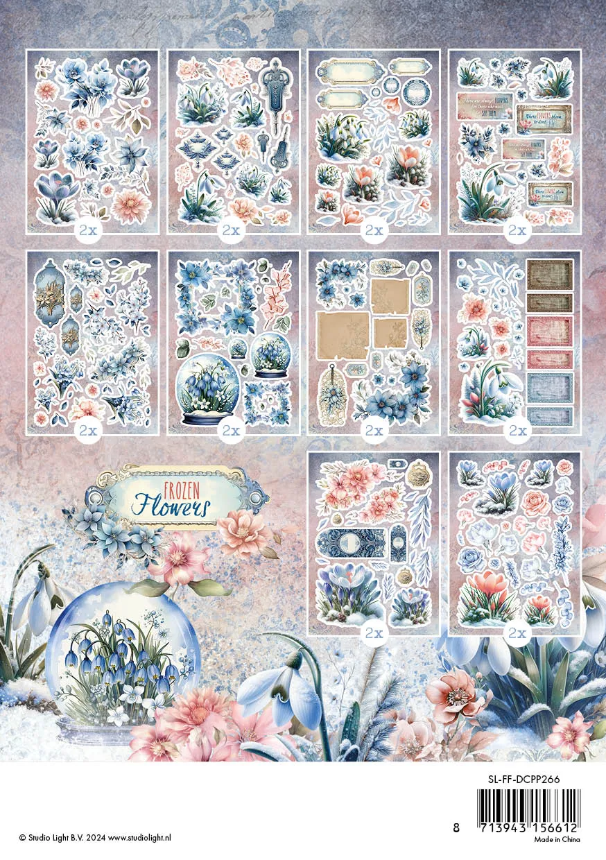 Studio Light Frozen Flowers Paper Elements Die-Cut Block Winter