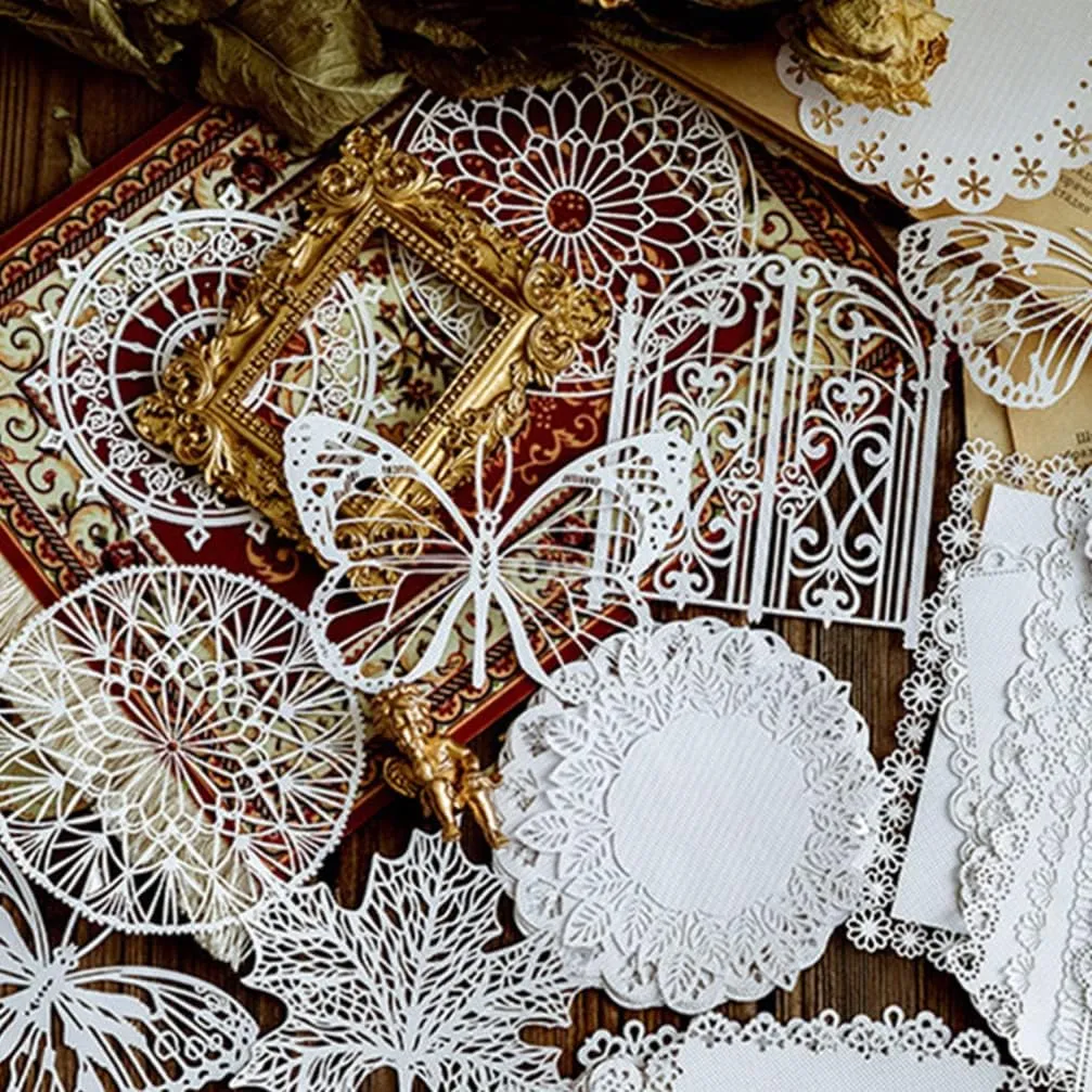 Ieebee Hollow Lace Deko Papier 10 Stück Garden Door