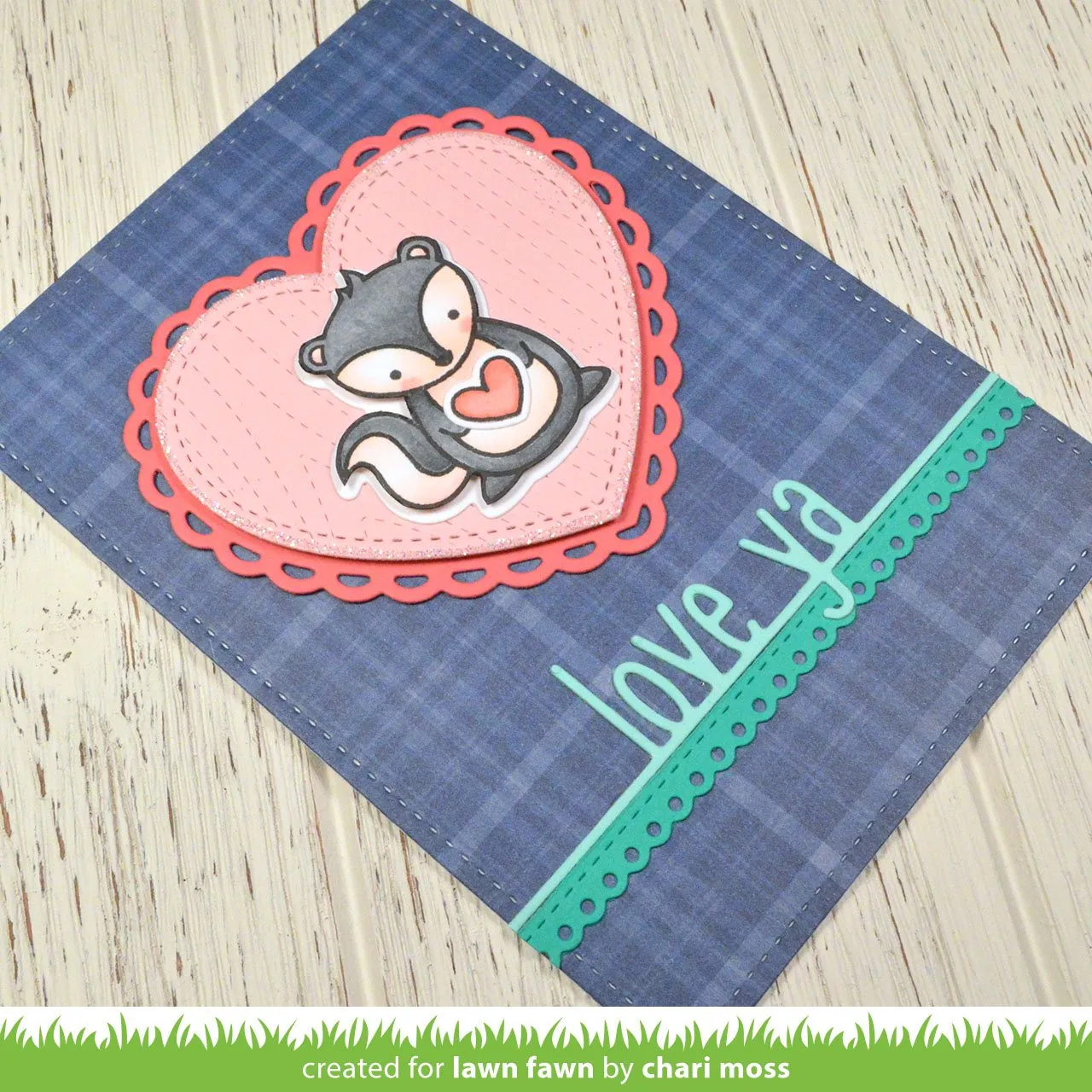 Lawn Fawn Love Ya Line Border Stanzen Schriftzug