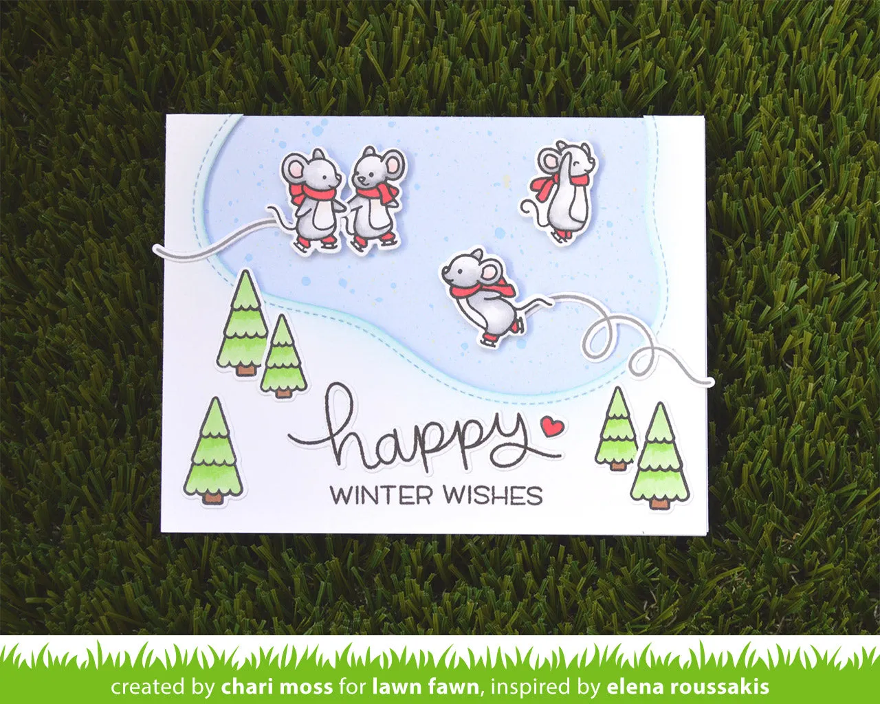 Lawn Fawn Lawn Cuts Stitched Pond Stanzschablone genäht