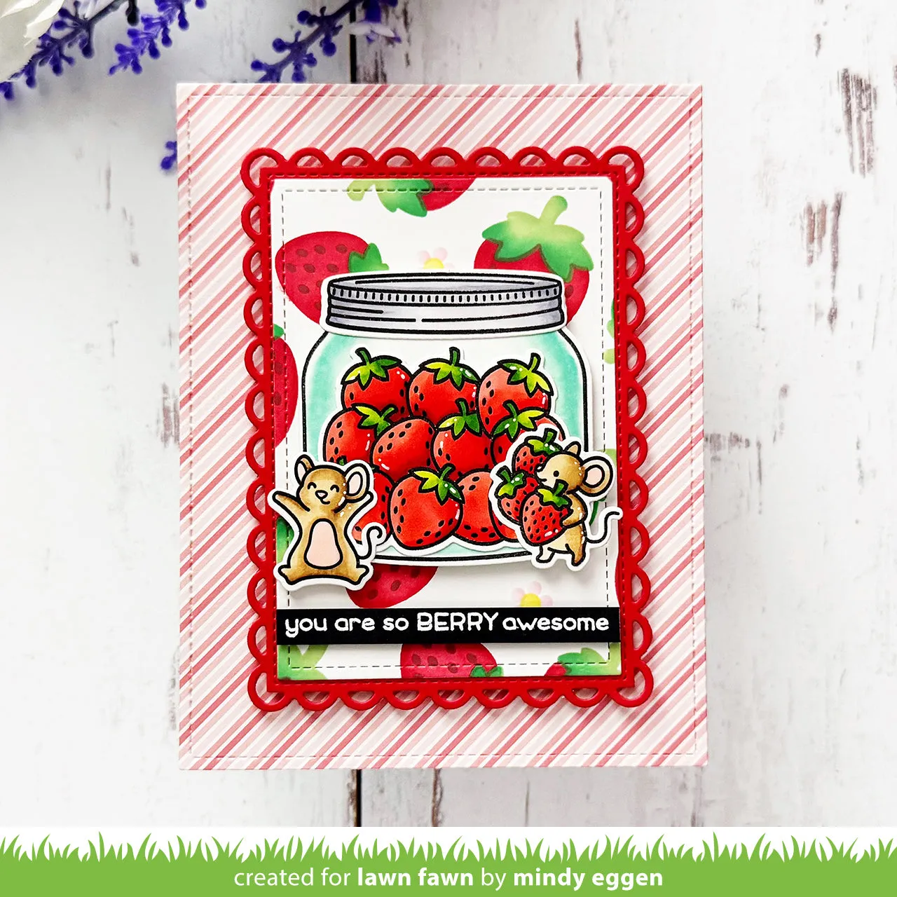Lawn Fawn Strawberry Fields Schablonen Erdbeere