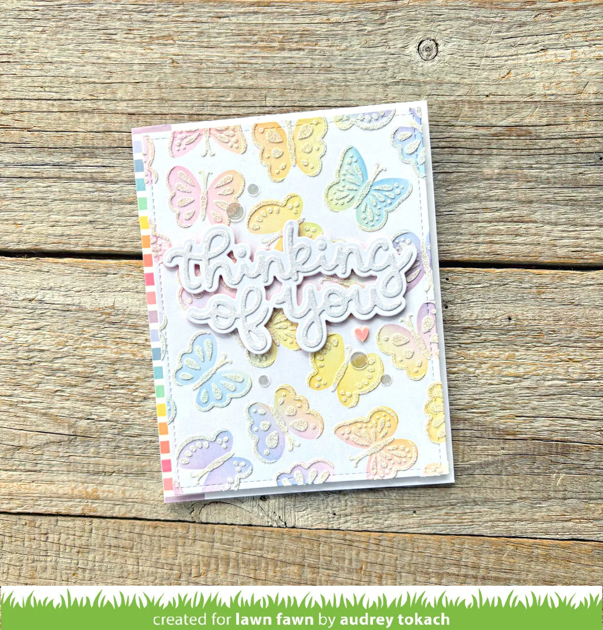 Lawn Fawn Butterfly Background Schablone LF4053 Schmetterlinge 6x6