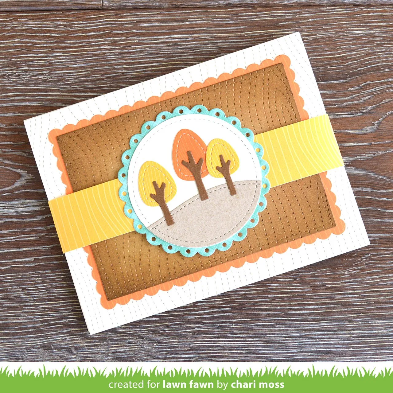 Lawn Fawn Stitched Woodgrain Backdrop Stanze Holz