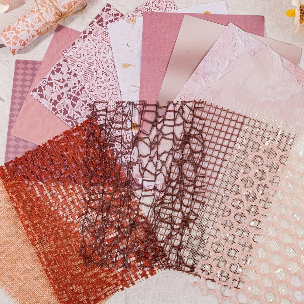 Ieebee Textured Aesthetic Scrapbookpapier 15-teilig
