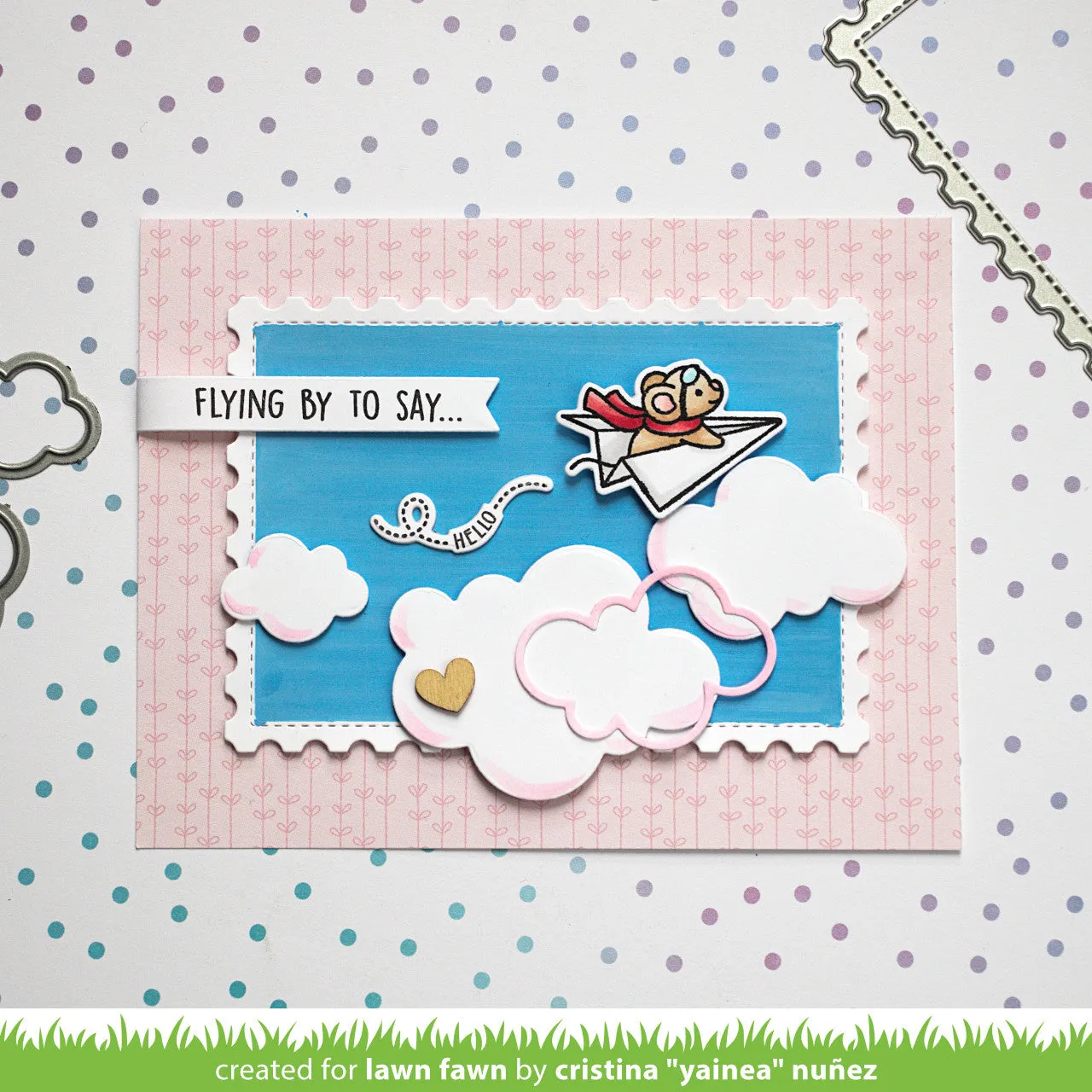 Lawn Fawn Have a Mice Flight LF4040 Stempelset Mini