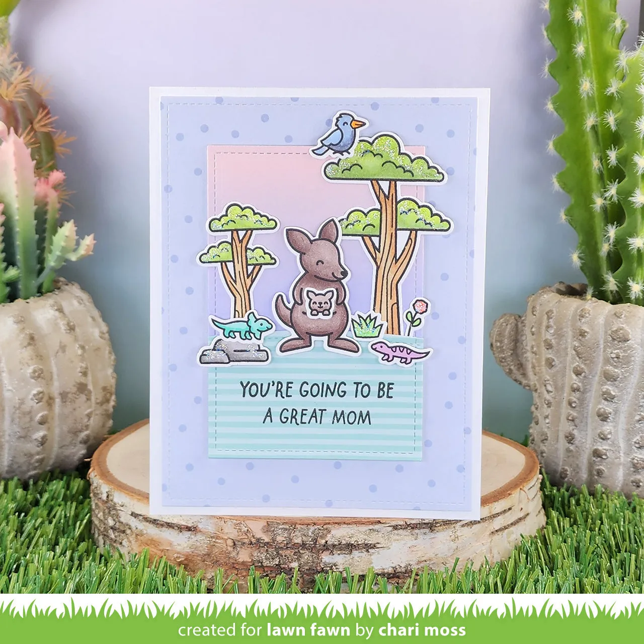 Lawn Fawn Kanga-rrific Stempelset Känguru Muttertag