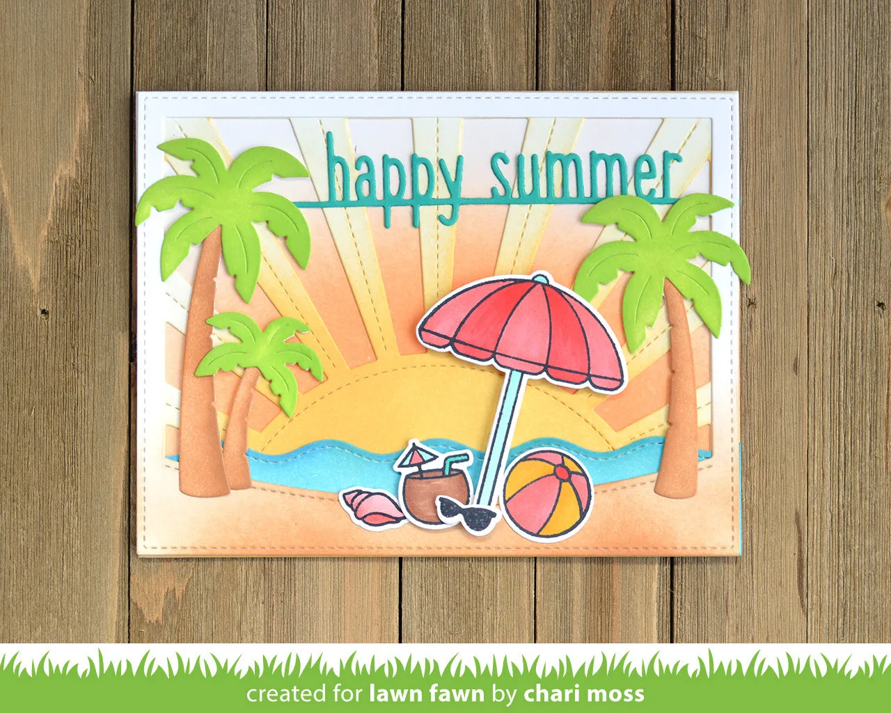 Lawn Fawn Happy Summer Line Border Stanzschablone Sommer